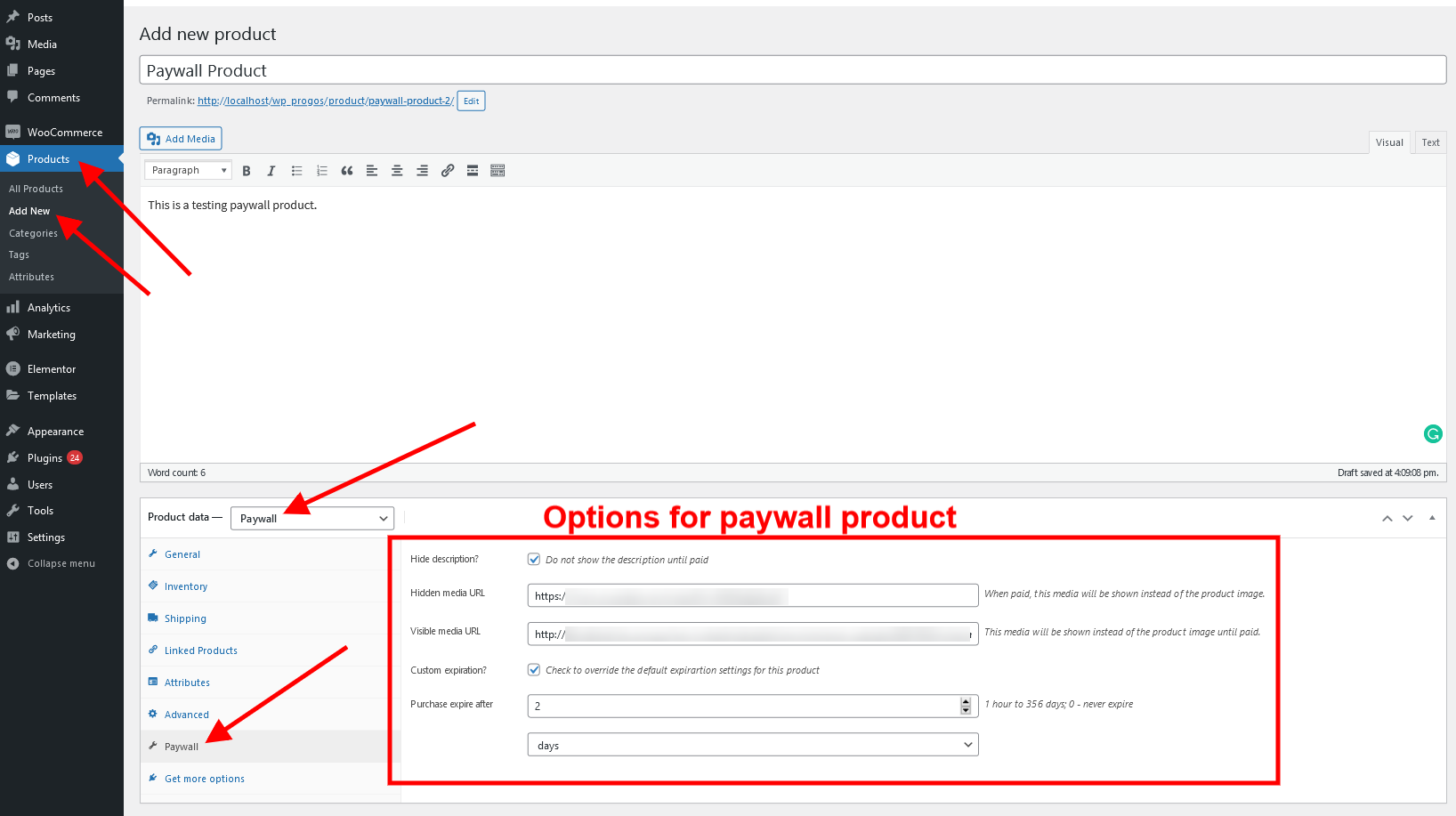 Paywall for WooCommerce Add Product