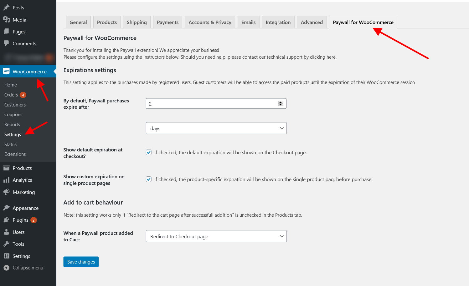 Paywall for WooCommerce Settings